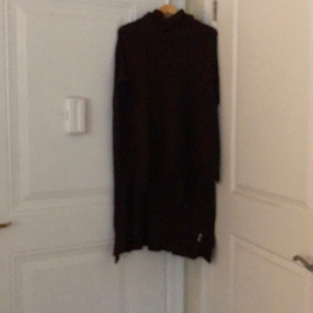 Purple sweater poncho